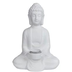 BUDDHA Deko-Statue mit Kerzenhalter