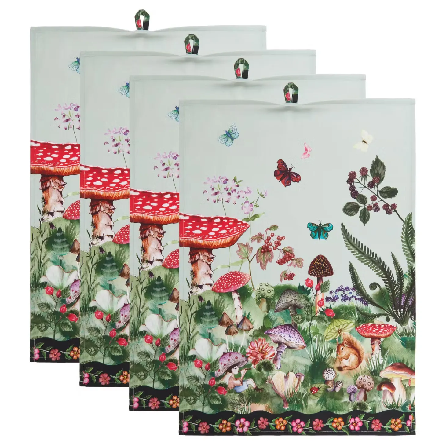 KITCHEN TALES Küchentuch Wald 4er-Set