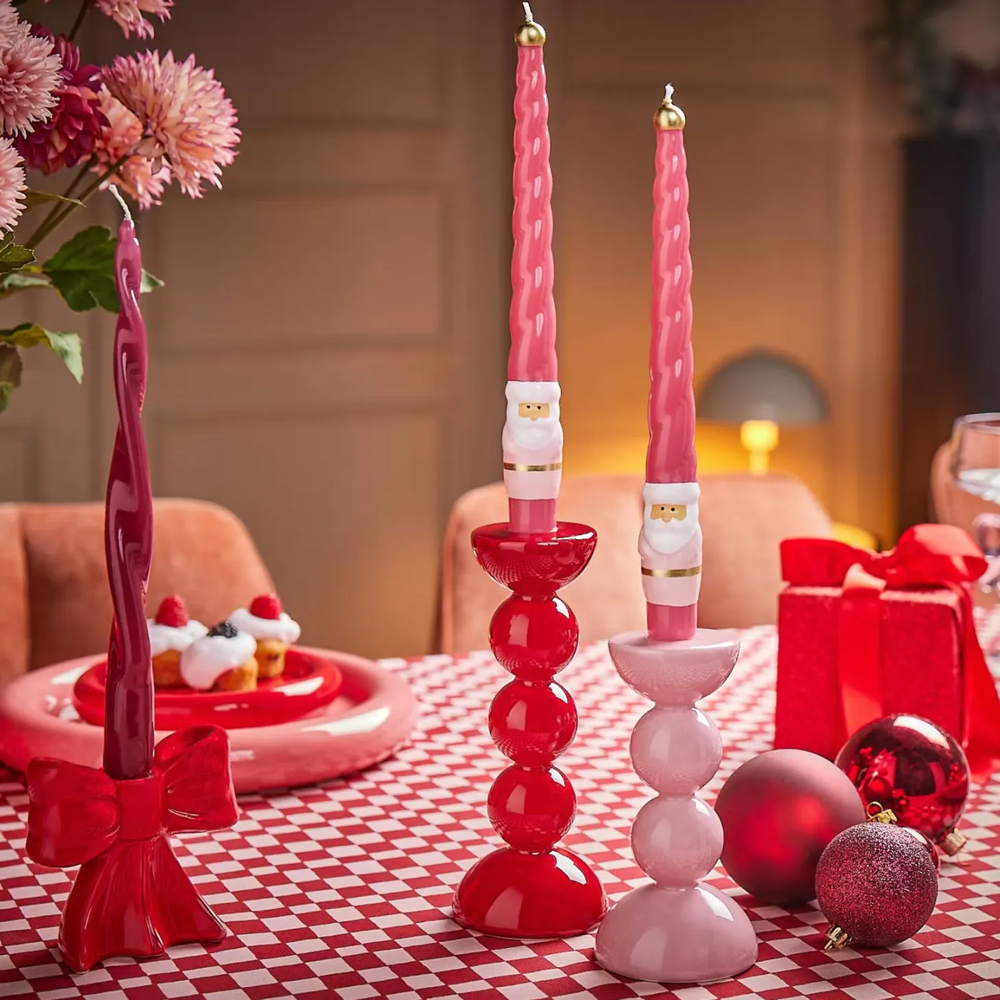 PRESENT Kerzenhalter Schleife