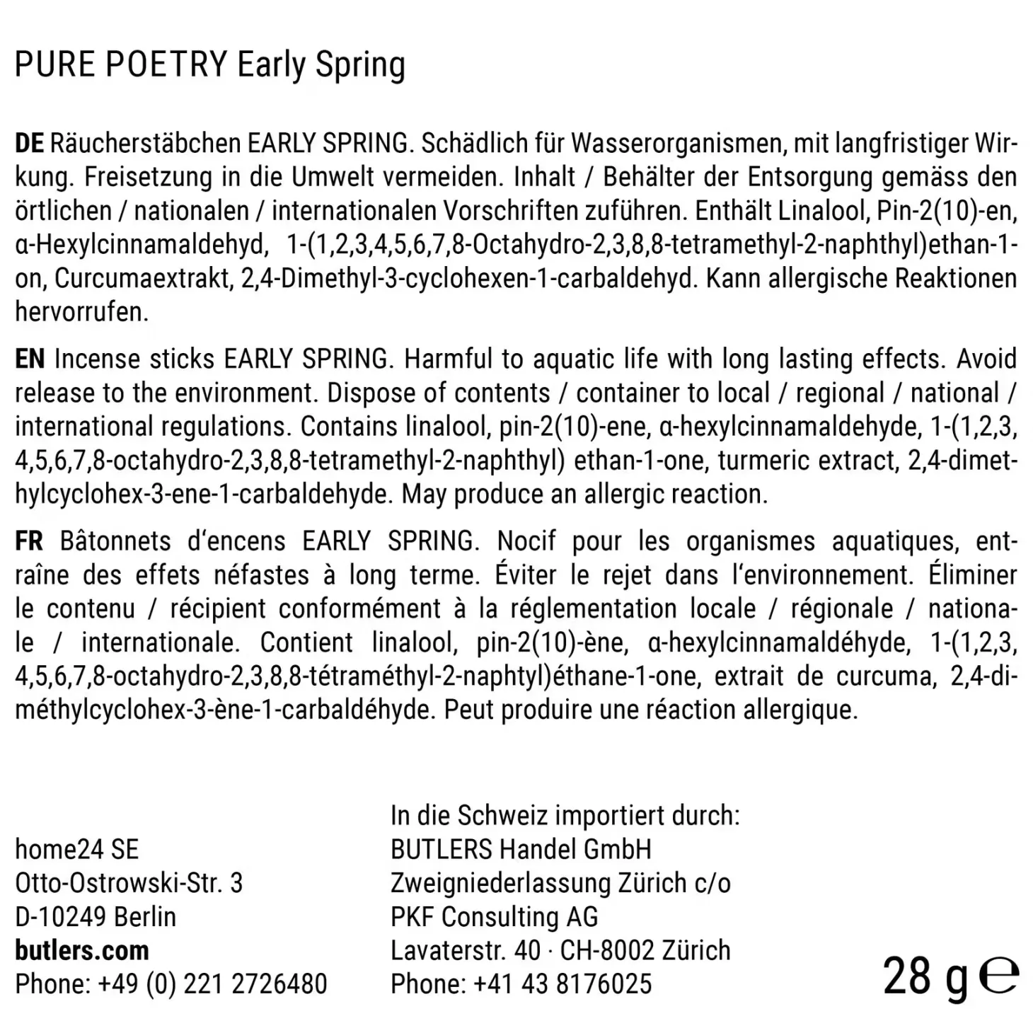 PURE POETRY Räucherstäbchen Early Spring