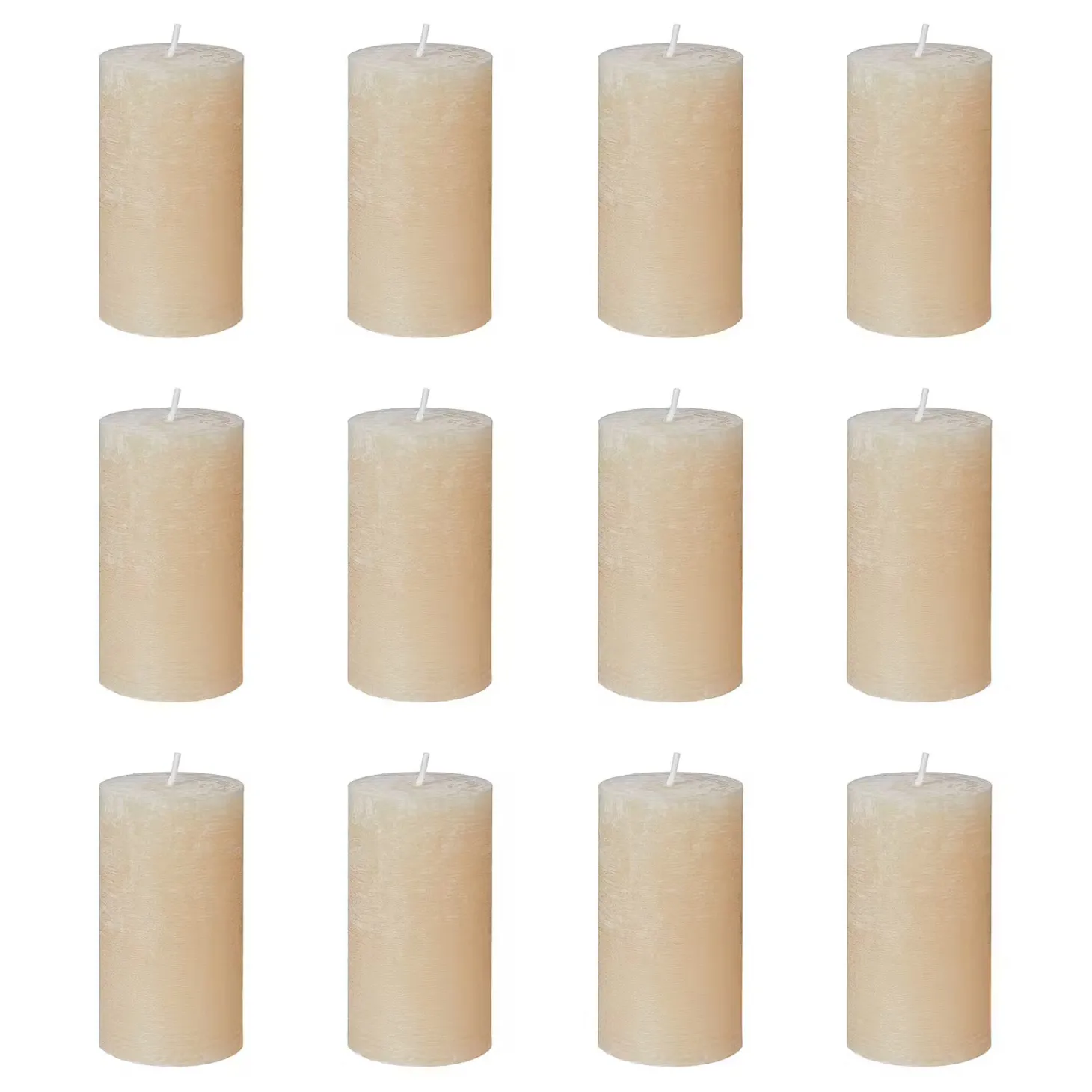 RUSTIC Stumpenkerze 12er-Set